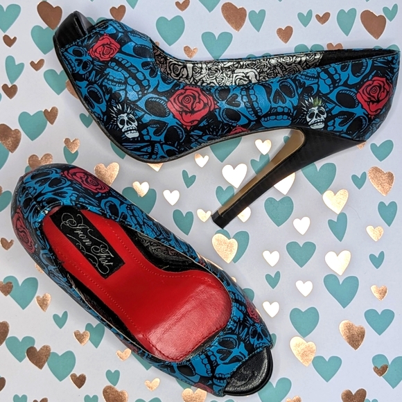 Iron Fist Muerte Punk 4" Peep Toe Heels US5/36 - Picture 5 of 14